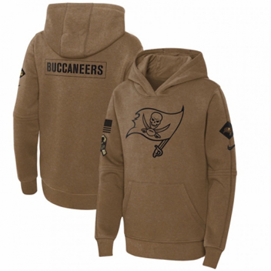 Youth Tampa Bay Buccaneers Nike Brown 2023 Salute to Service Club Fleece Pullover Hoodie