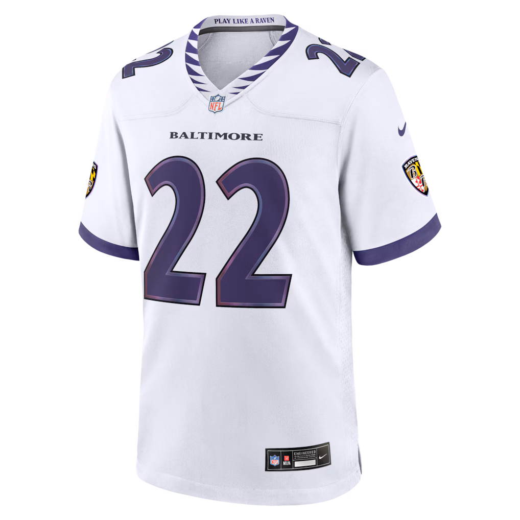 Men's Baltimore Ravens Derrick Henry Nike White Team Vapor F.U.S.E. Stitched Limited Jersey