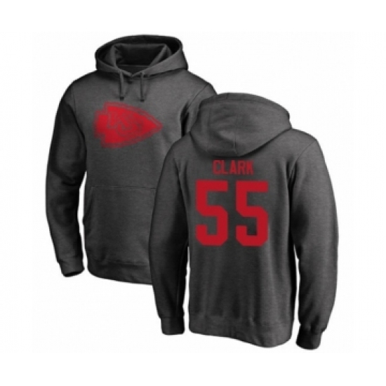 Football Kansas City Chiefs #55 Frank Clark Ash One Color Pullover Hoodie