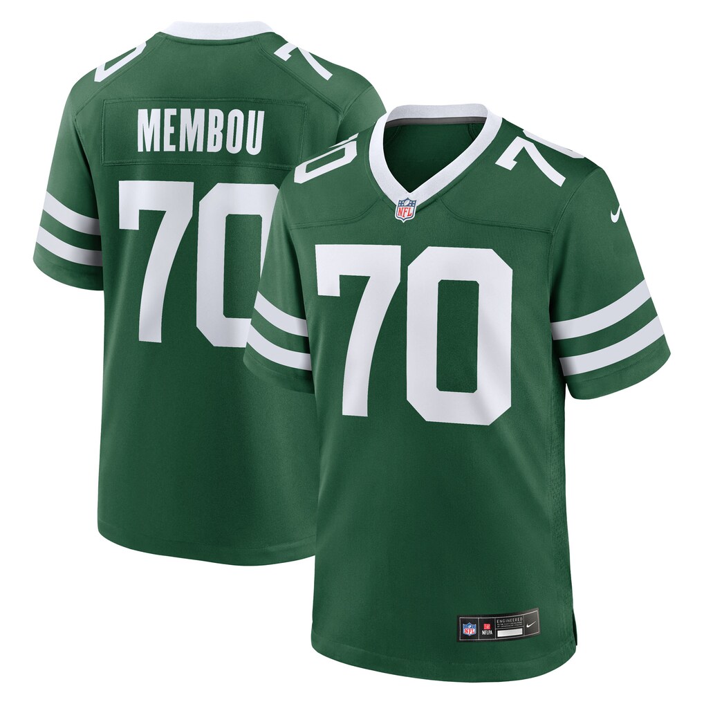 Men's New York Jets Armand Membou Nike Green Team Game Jersey