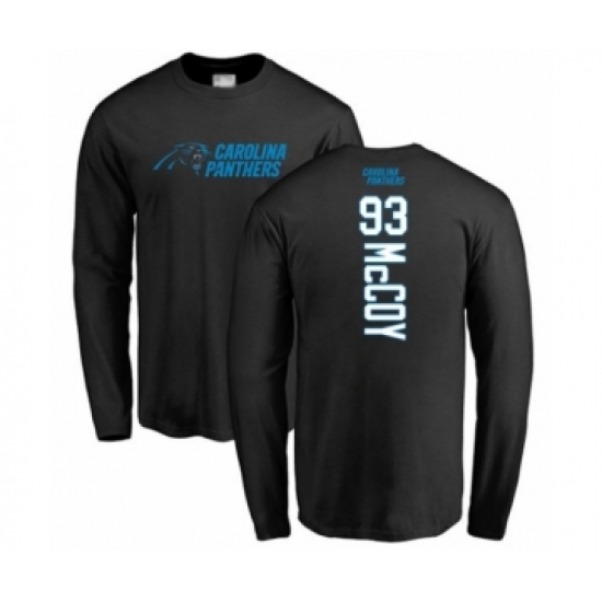 Football Carolina Panthers #93 Gerald McCoy Black Backer Long Sleeve T-Shirt