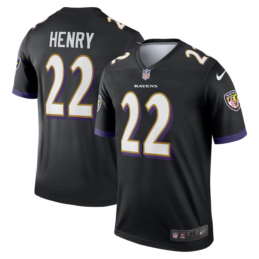Men's Baltimore Ravens Derrick Henry Nike Black Legend Player Performance Top