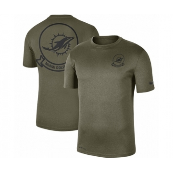 Football Men's Miami Dolphins Olive 2019 Salute to Service Sideline Seal Legend Performance T-Shirt