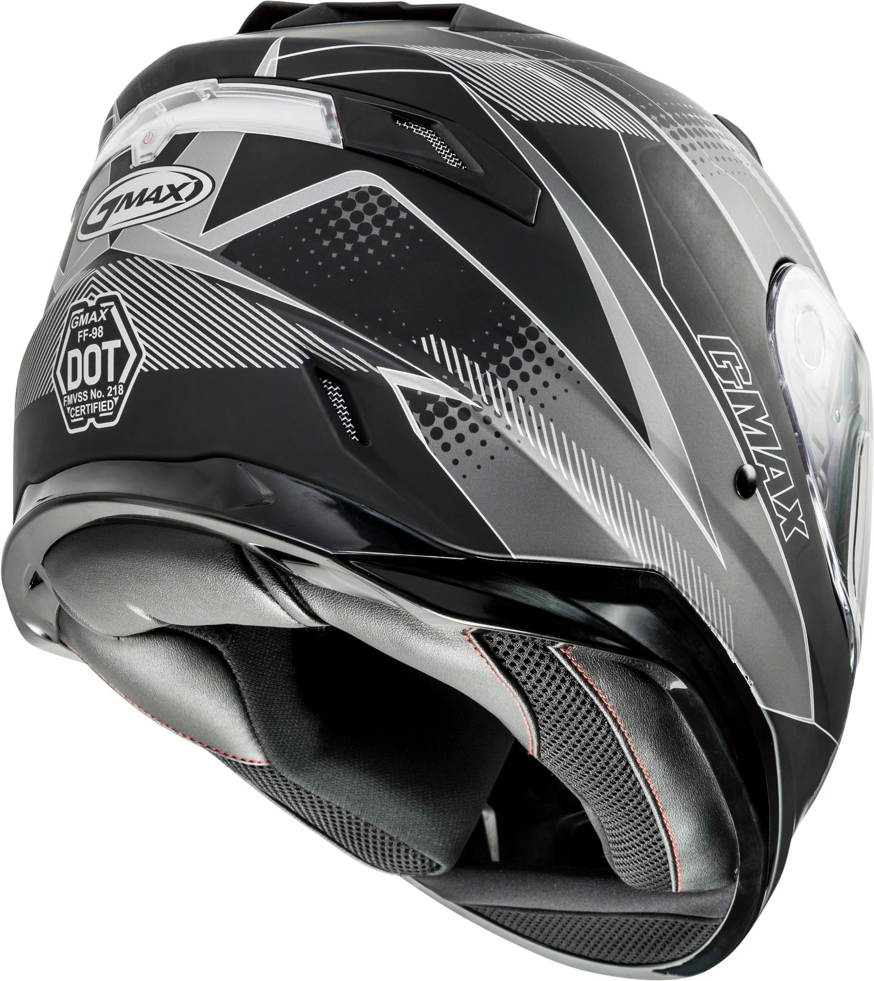 GMAX FF-98 Apex Full Face Motorcycle Helmet Matte Black/Dark Silver MD - Curated Treasures Market