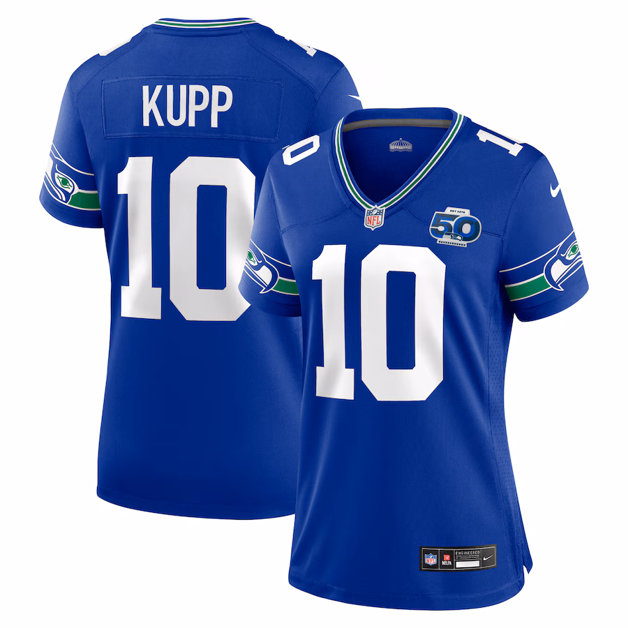 Women's Seattle Seahawks Cooper Kupp Nike Royal Alternate 2 50th Season Game Jersey