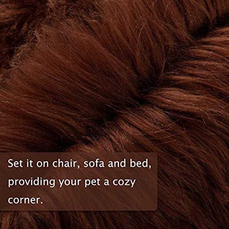 Asrug Soft Faux Fur Pet Bed Mat Plush and Fluffy Pet Pad Ultra Cozy Pet Throw Rug for Dogs Cats