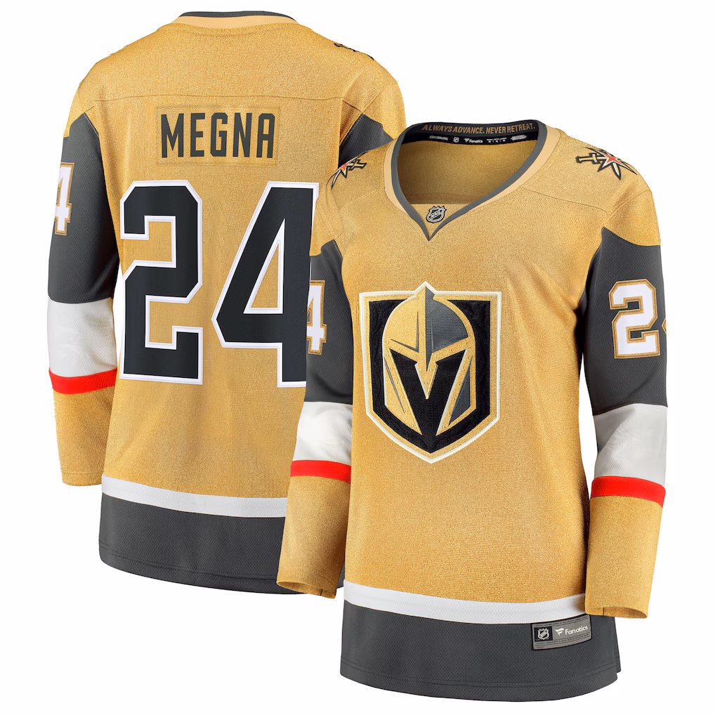 Women's Vegas Golden Knights Jaycob Megna Fanatics Gold Home Breakaway Jersey