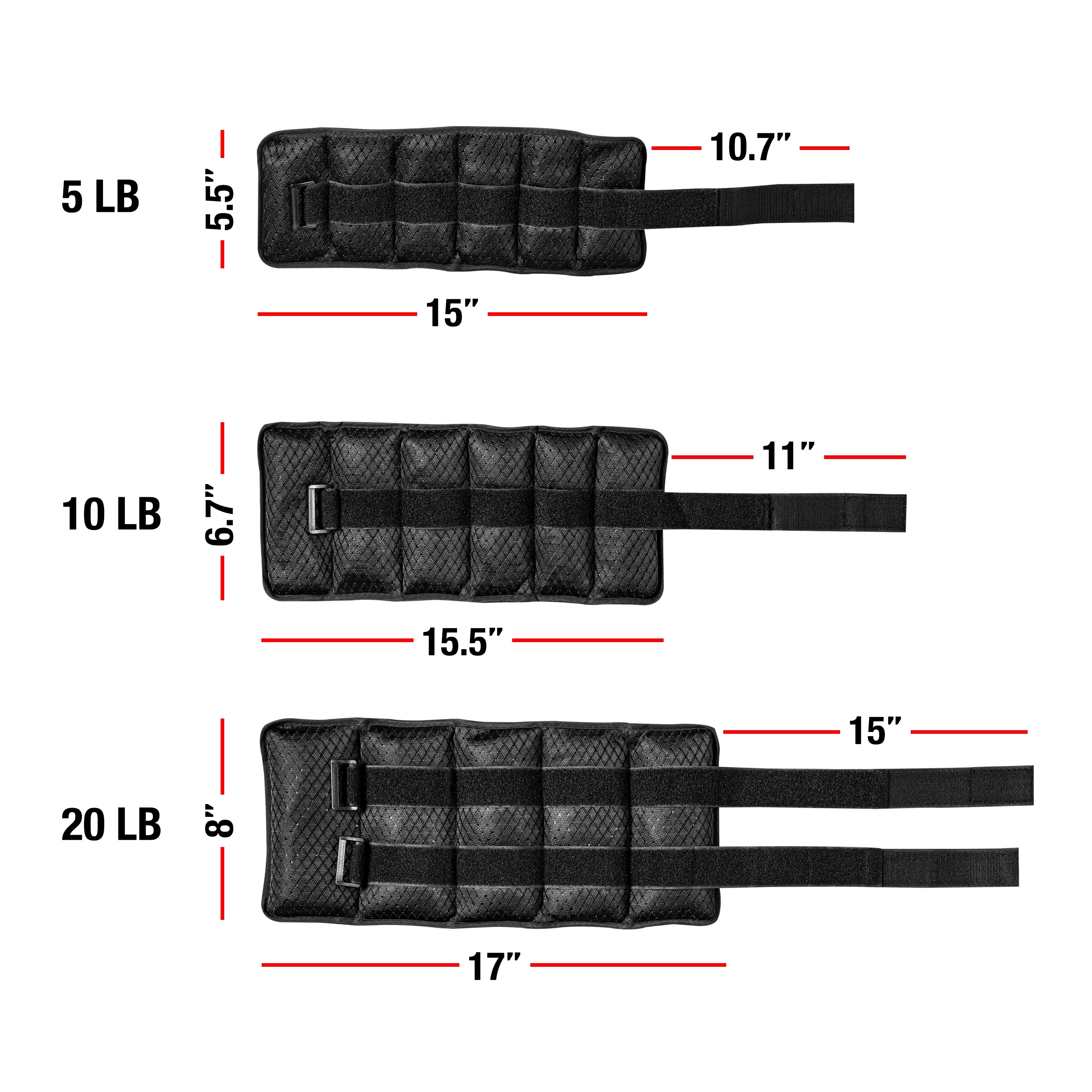 Fuel Pureformance Adjustable Wrist/Ankle Weights, 10-Pound Pair (20 lb total)