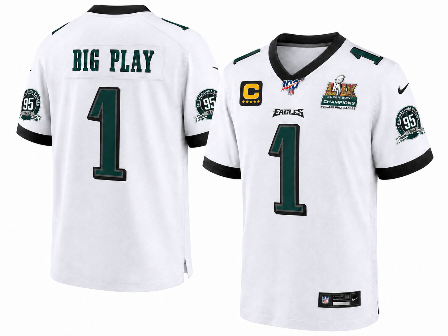 Men's Nike Philadelphia Eagles  BIG PLAY White Commemorative Jersey