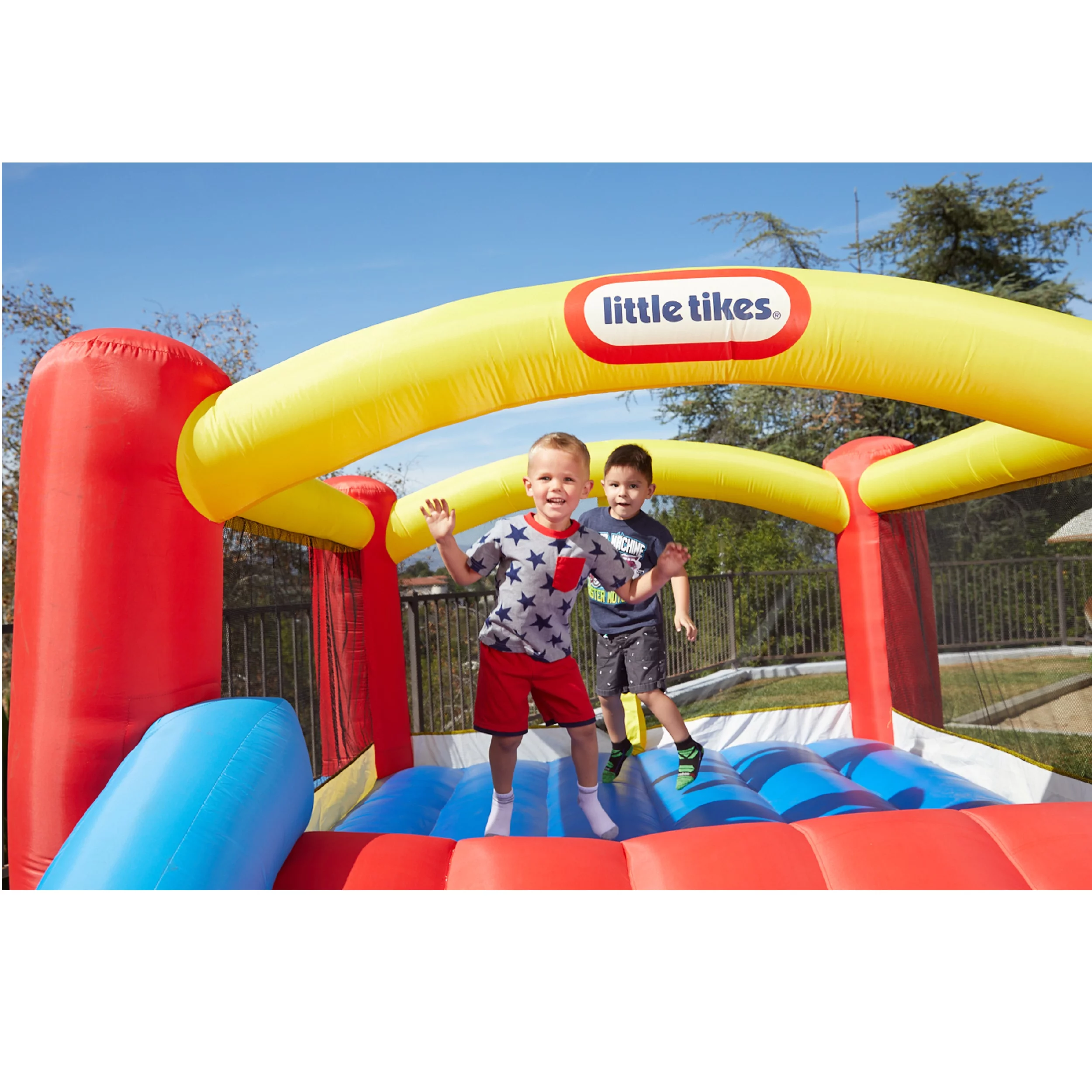 Little Tikes Jump 'n Slide 9'x12' Inflatable Bouncer, Inflatable Bounce House with Slide and Blower, Multicolor- Indoor Outdoor Toy for Kids Girls Boys Ages 3 4 5+