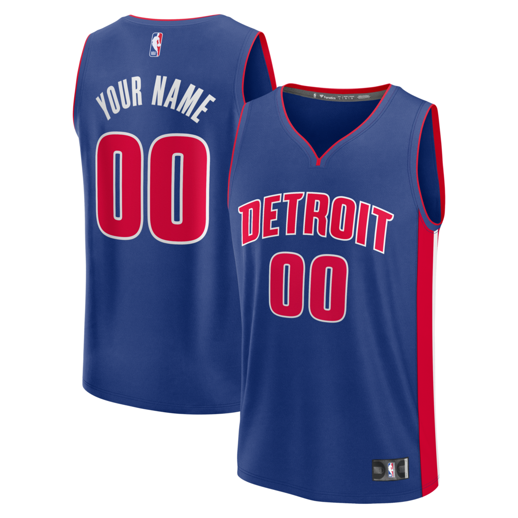 Men's Detroit Pistons Fanatics Blue Fast Break Custom Jersey - Icon Edition