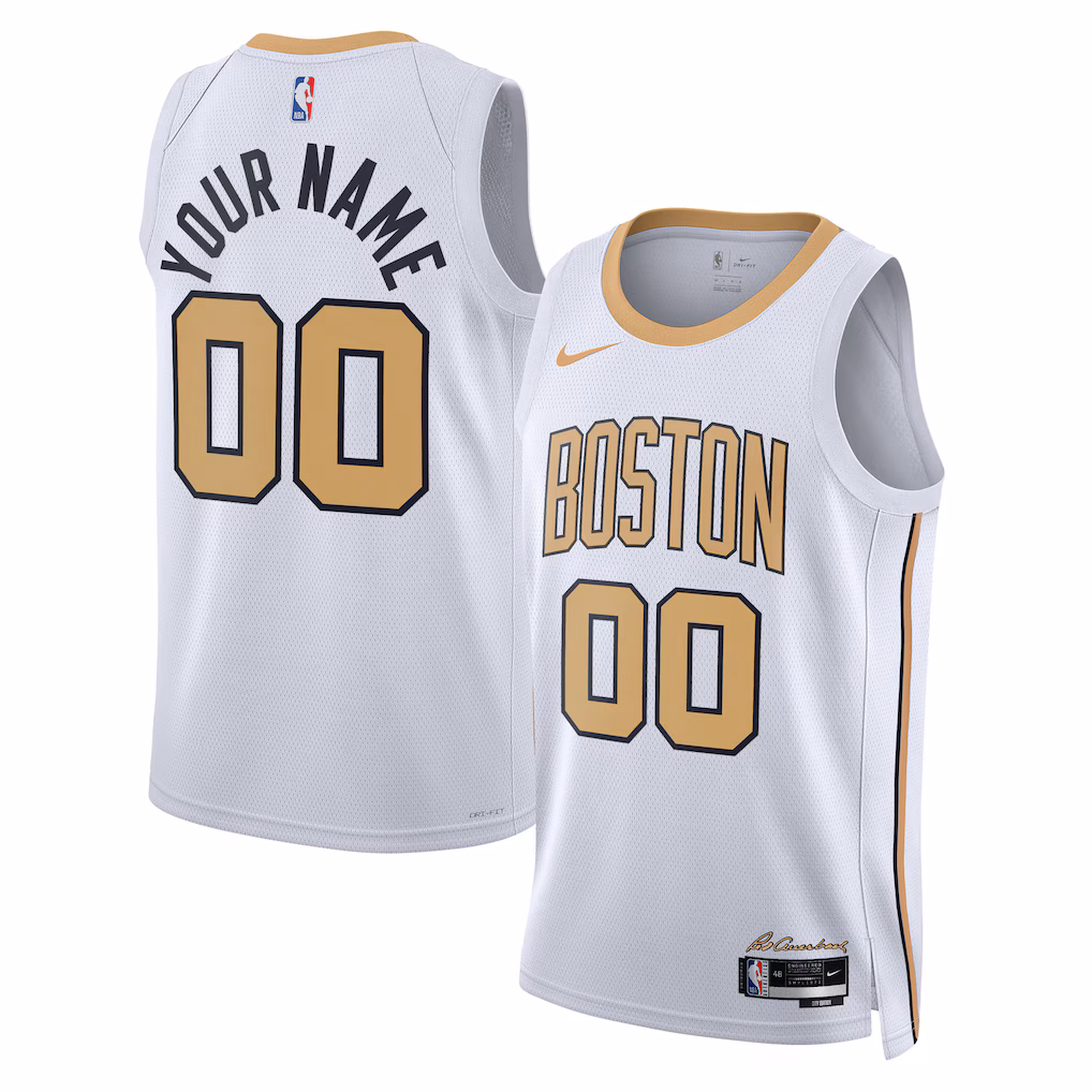 Unisex Boston Celtics Nike White 2025/26 City Edition Swingman Custom Jersey