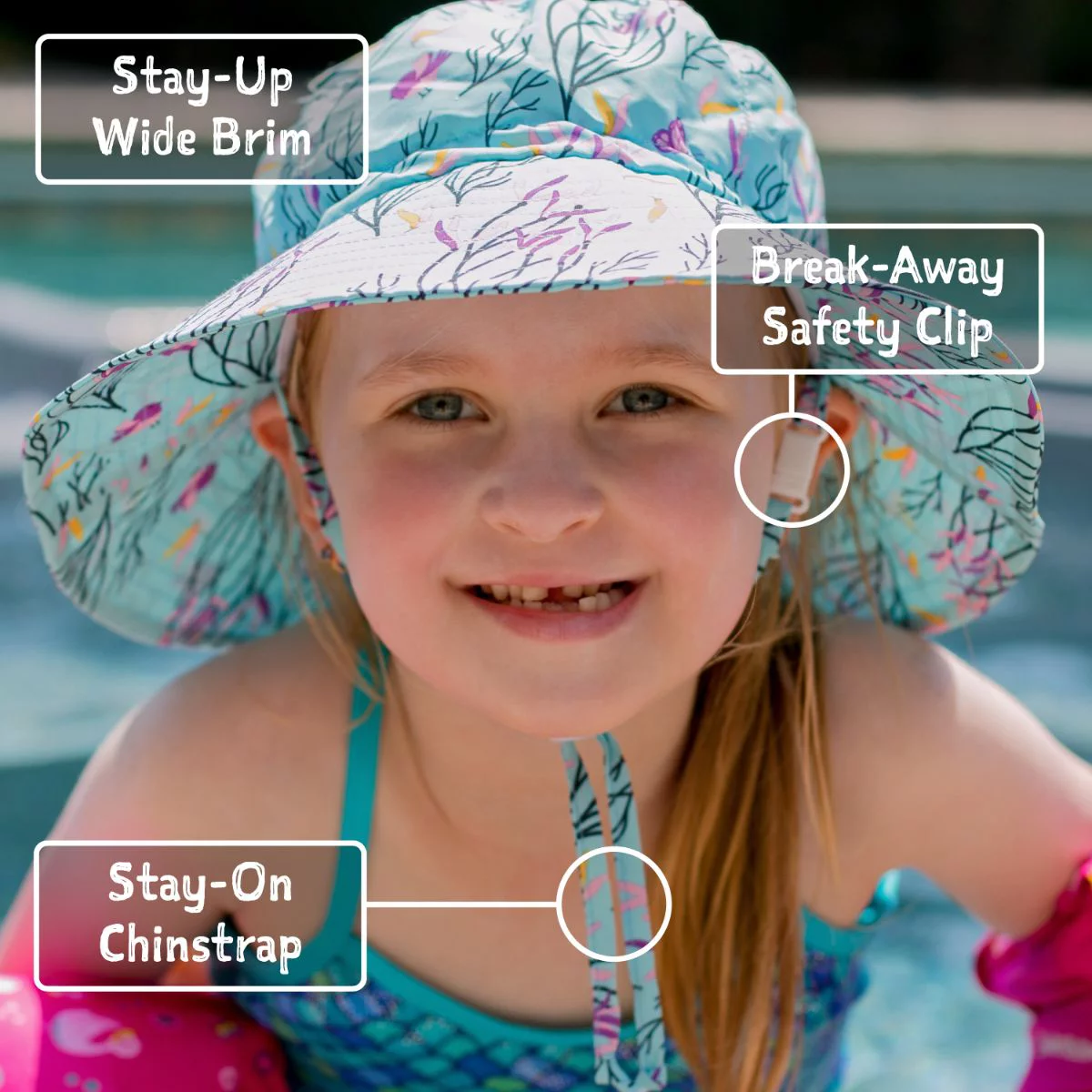 Jan & Jul Baby Girl Sun-Hat with Chin-strap, UPF 50 Quick Drying Fabric (S: 0-6 months, Hot Pink) - Curated Treasures Market