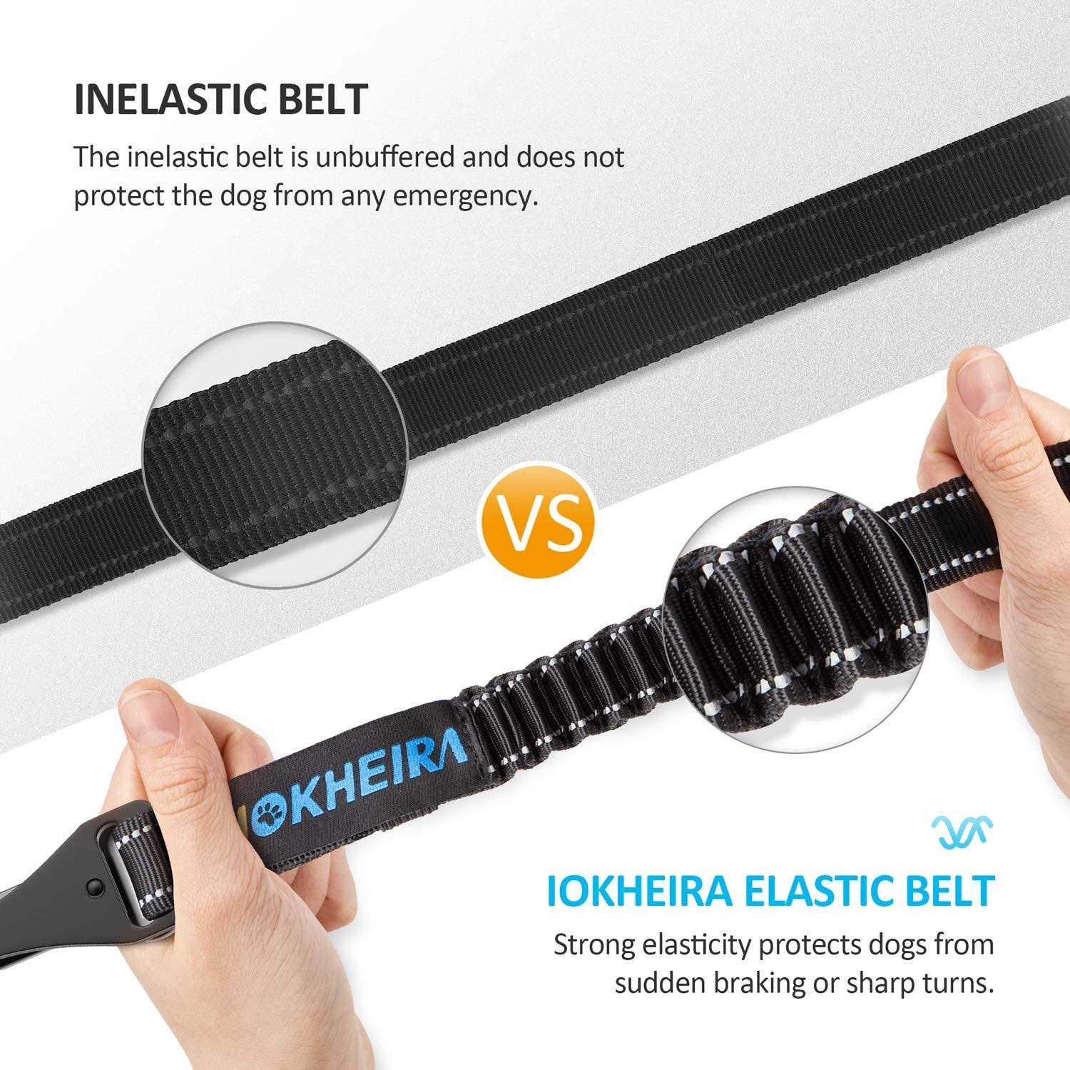IOKHEIRA Dog Seat Belt Car Harness Seatbelt Car Reflective Bungee