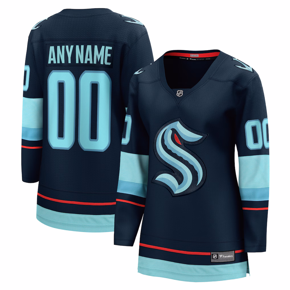Women's Seattle Kraken Fanatics Deep Sea Blue Home Breakaway Custom Jersey