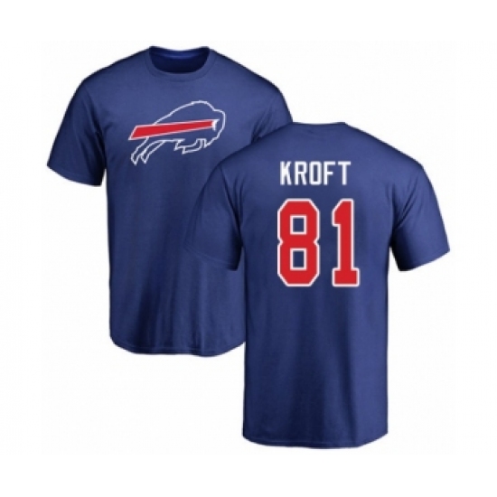 Football Buffalo Bills #81 Tyler Kroft Royal Blue Name & Number Logo T-Shirt