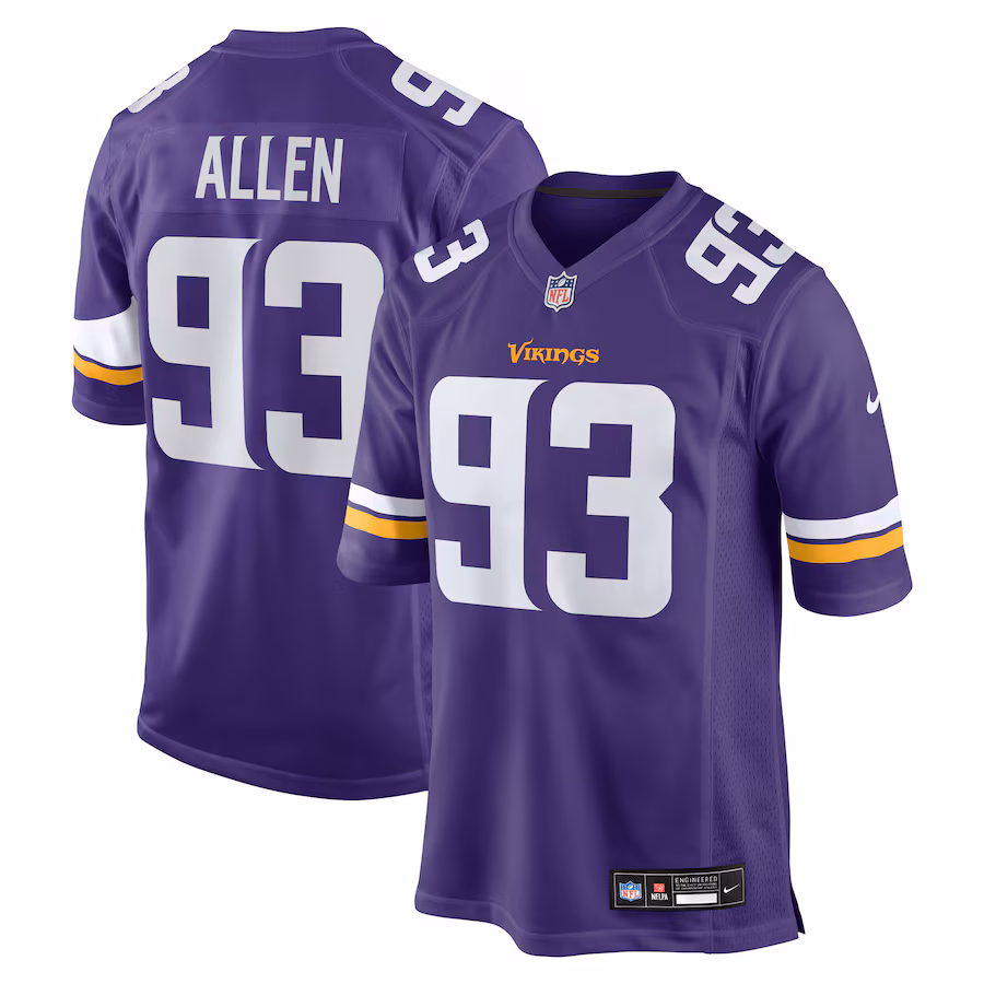 Men's Minnesota Vikings Jonathan Allen Nike Purple Team Game Jersey