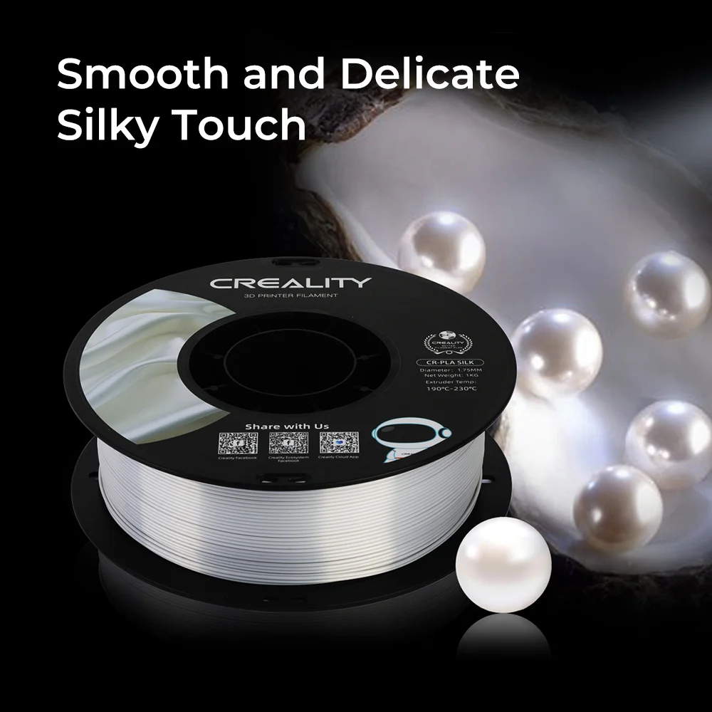 Creality Official 3D Printer Filament 5 Packs 1.75mm Silk PLA Filament Pro, Smooth and High Gloss Silk PLA Dimensional Accuracy ±0.03mm for All FDM Printers - Curated Treasures Market