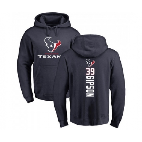 Football Houston Texans #39 Tashaun Gipson Navy Blue Backer Pullover Hoodie