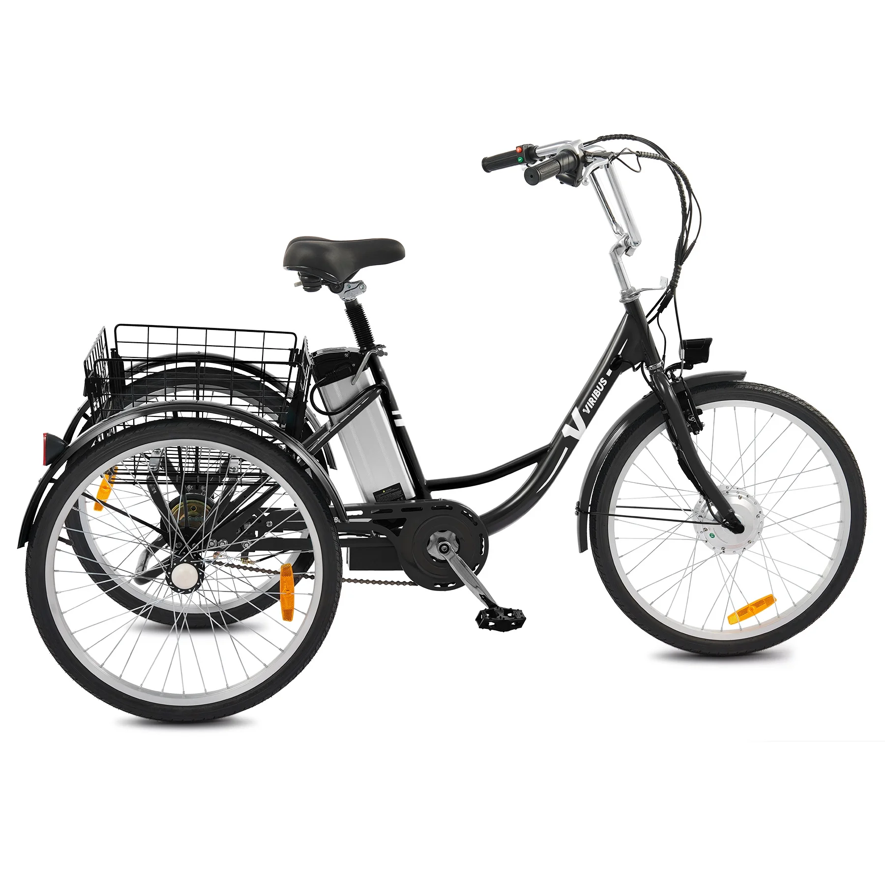 24 Electric Tricycle for Adults 3 Wheel Electric Bike 250W Electric Trike White
