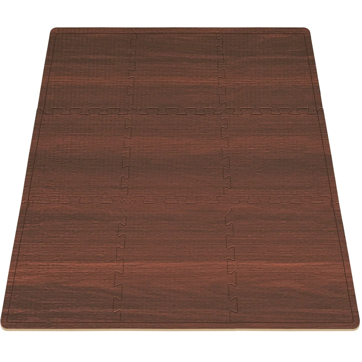 Sorbus Wood Grain Interlocking Foam Floor Mats for Playroom, Basement, Office (12 x 12 Tiles, 3/8 Thick)