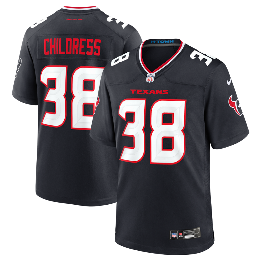 Men's Houston Texans Zion Childress Nike Navy Team Game Jersey