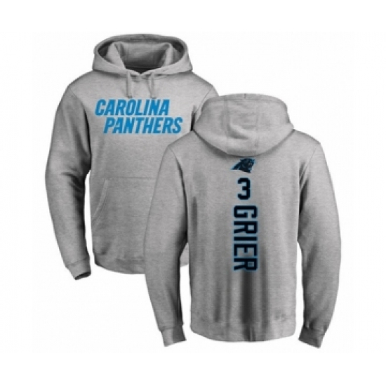 Football Carolina Panthers #3 Will Grier Ash Backer Pullover Hoodie