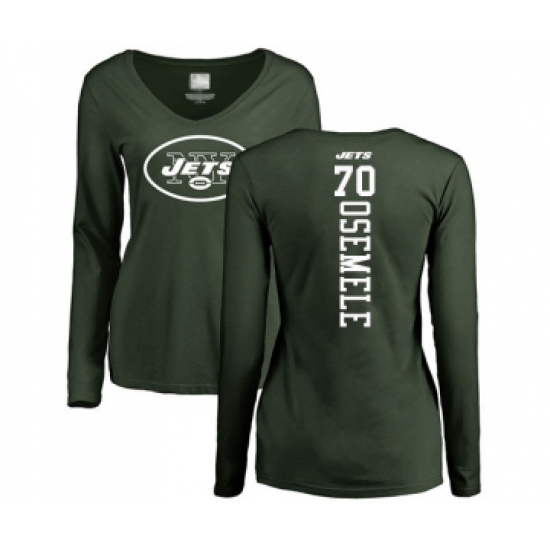 Football Women's New York Jets #70 Kelechi Osemele Green Backer Long Sleeve T-Shirt