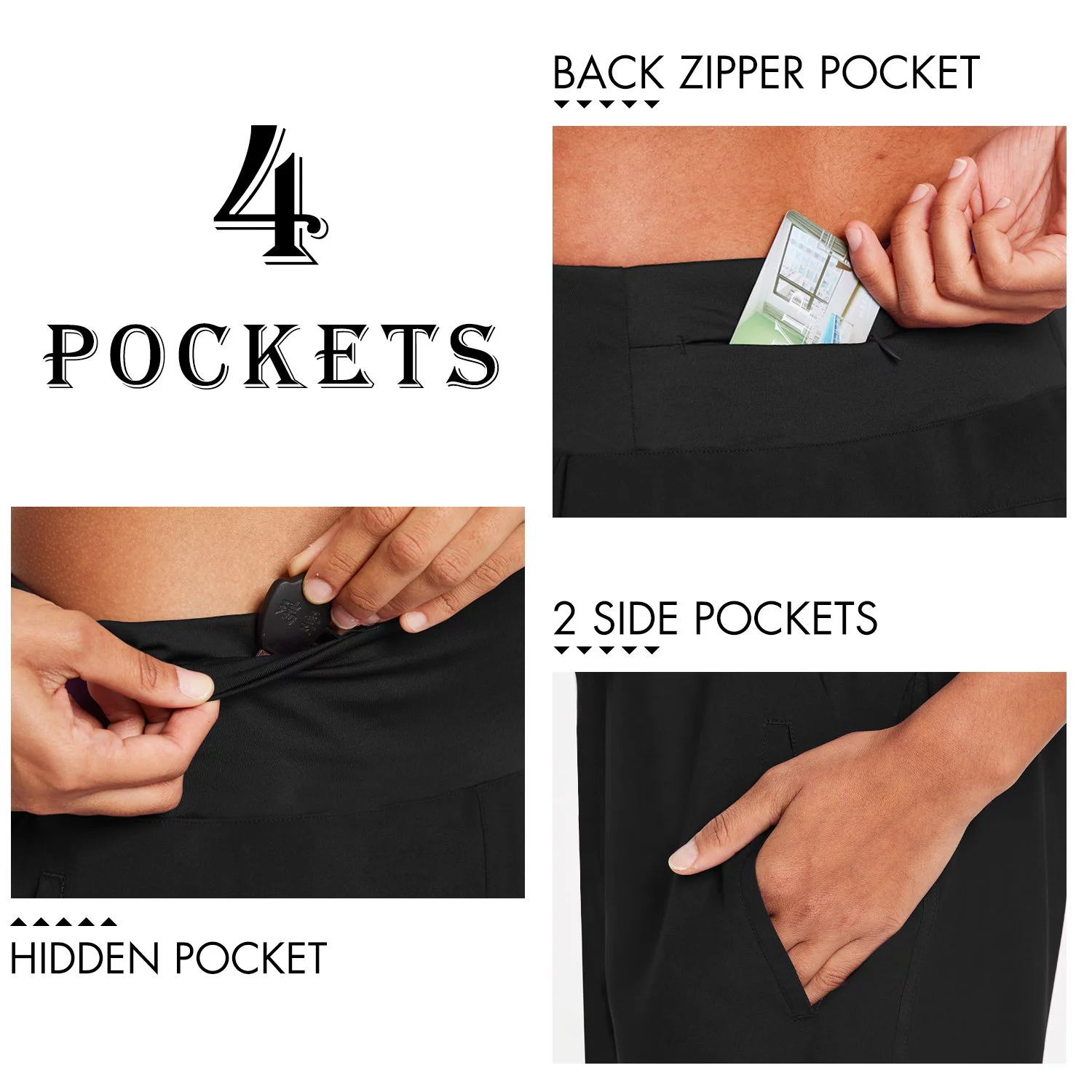 BALEAF Women's 7 Inches Long Running Shorts Back Zipper 4 Pockets Lounge Athletic Gym Shorts with Liner Black Size S - Curated Treasures Market