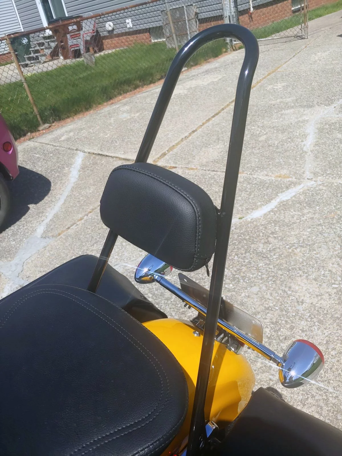 WEISEN - Black Tall Passenger Backrest Sissy Bar with Pad for Harley 2004-UP XL Sportster Models - Curated Treasures Market