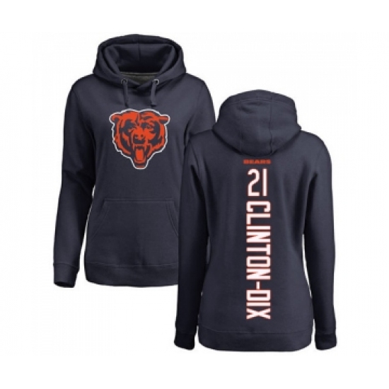 Football Women's Chicago Bears #21 Ha Clinton-Dix Navy Blue Backer Pullover Hoodie