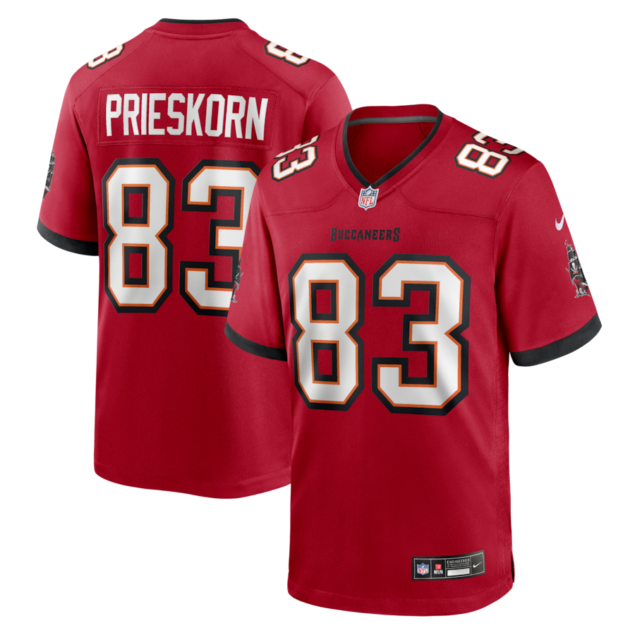 Men's Tampa Bay Buccaneers Caden Prieskorn Nike Red Team Game Jersey