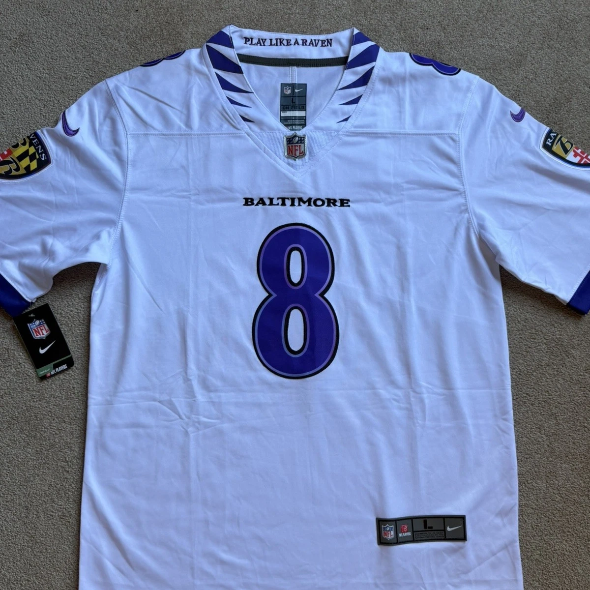 Men's Baltimore Ravens Lamar Jackson Nike White Vapor F.U.S.E. Stitched Limited Jersey
