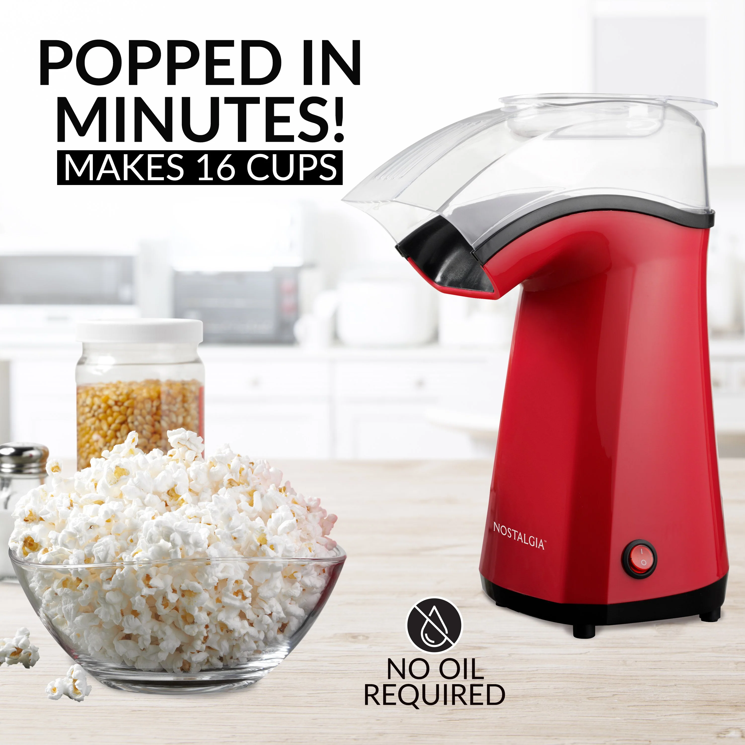 16-Cup Air-Pop Popcorn Maker, Red
