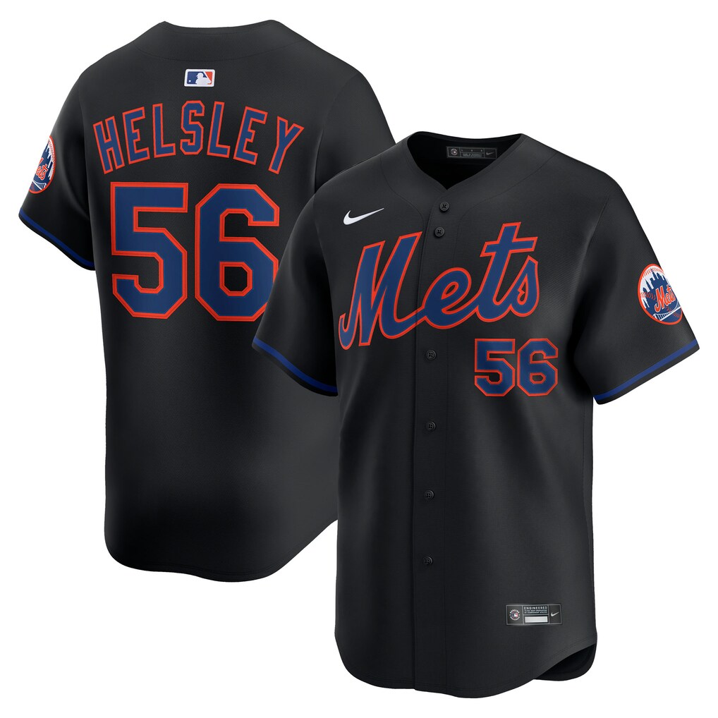 Men's New York Mets Ryan Helsley Nike Black Alternate Limited Player Jersey