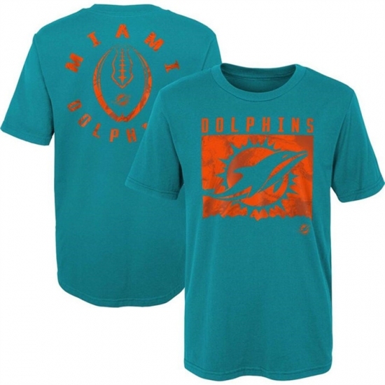 Men's Miami Dolphins Aqua Preschool Liquid Camo Logo T Shirt