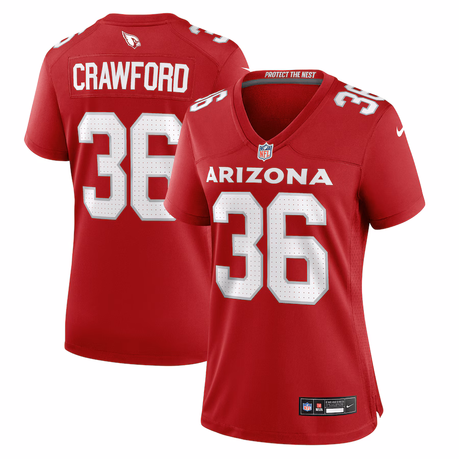 Women's Arizona Cardinals Kitan Crawford Nike Cardinal Team Game Jersey