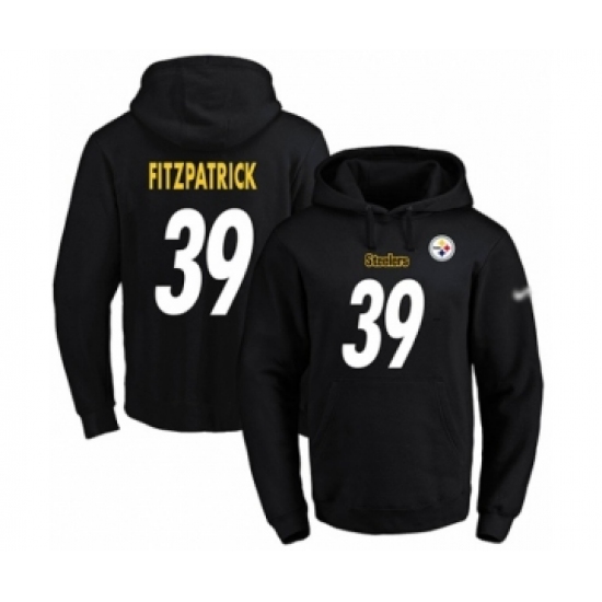 Football Men's Pittsburgh Steelers #39 Minkah Fitzpatrick Black Name & Number Pullover Hoodie