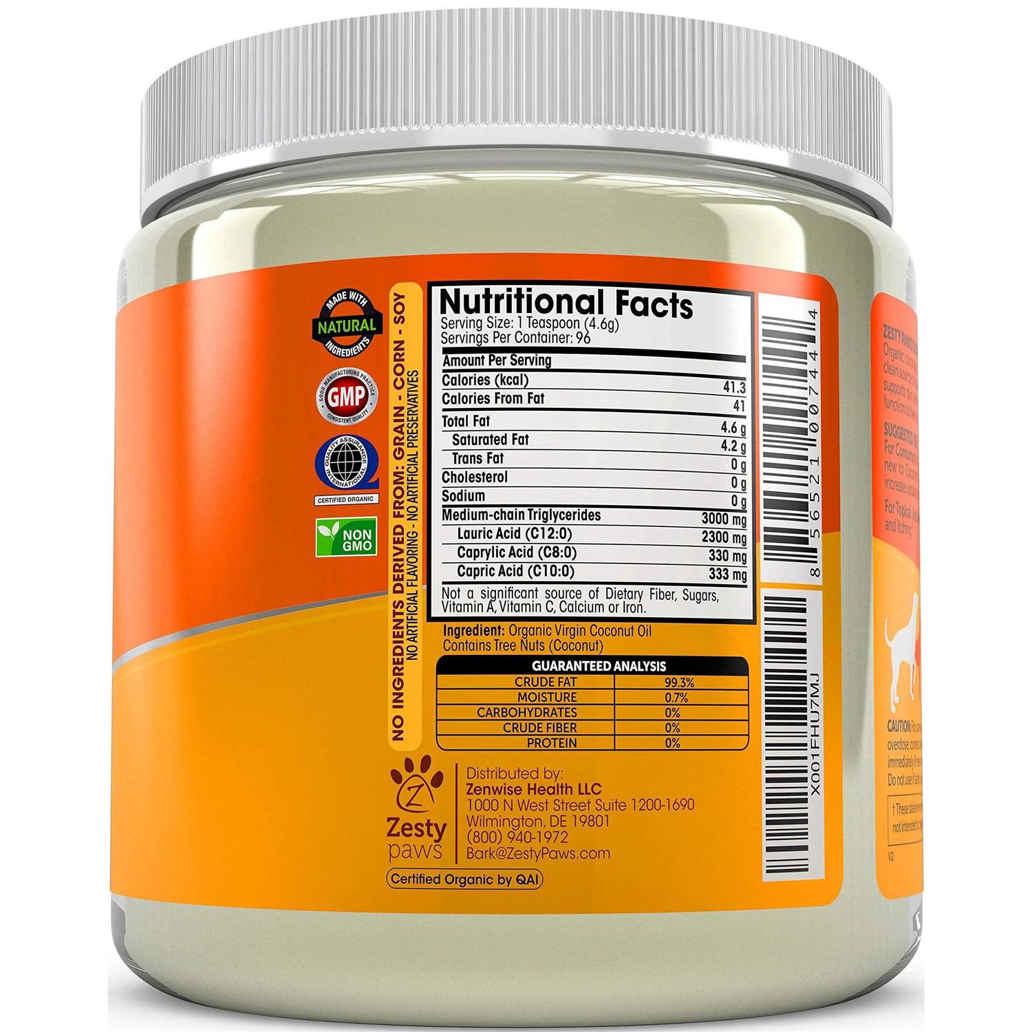 Zesty Paws Organic Coconut Oil for Dogs