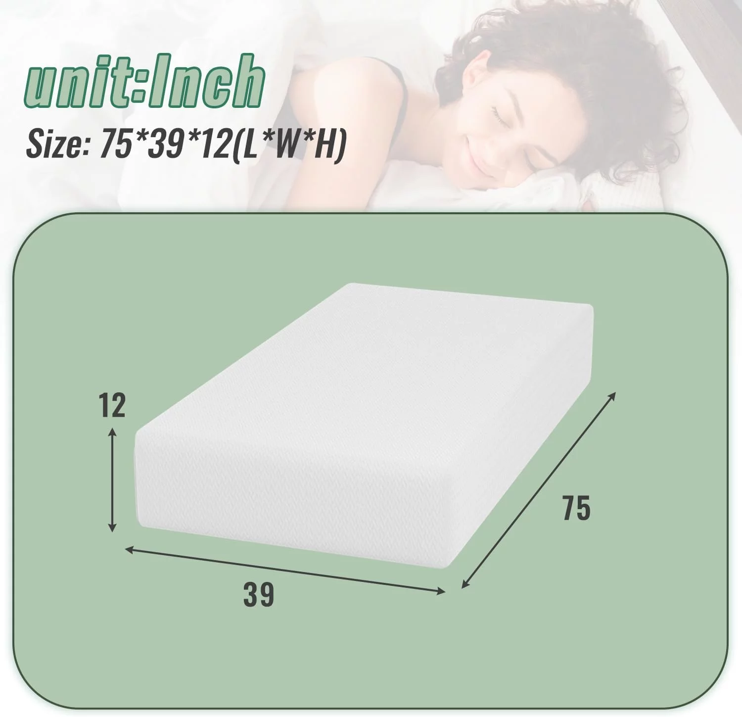 PayLessHere Twin Size Mattress 12 Inch Gel Memory Foam Mattress,CertiPUR-US Certified,White