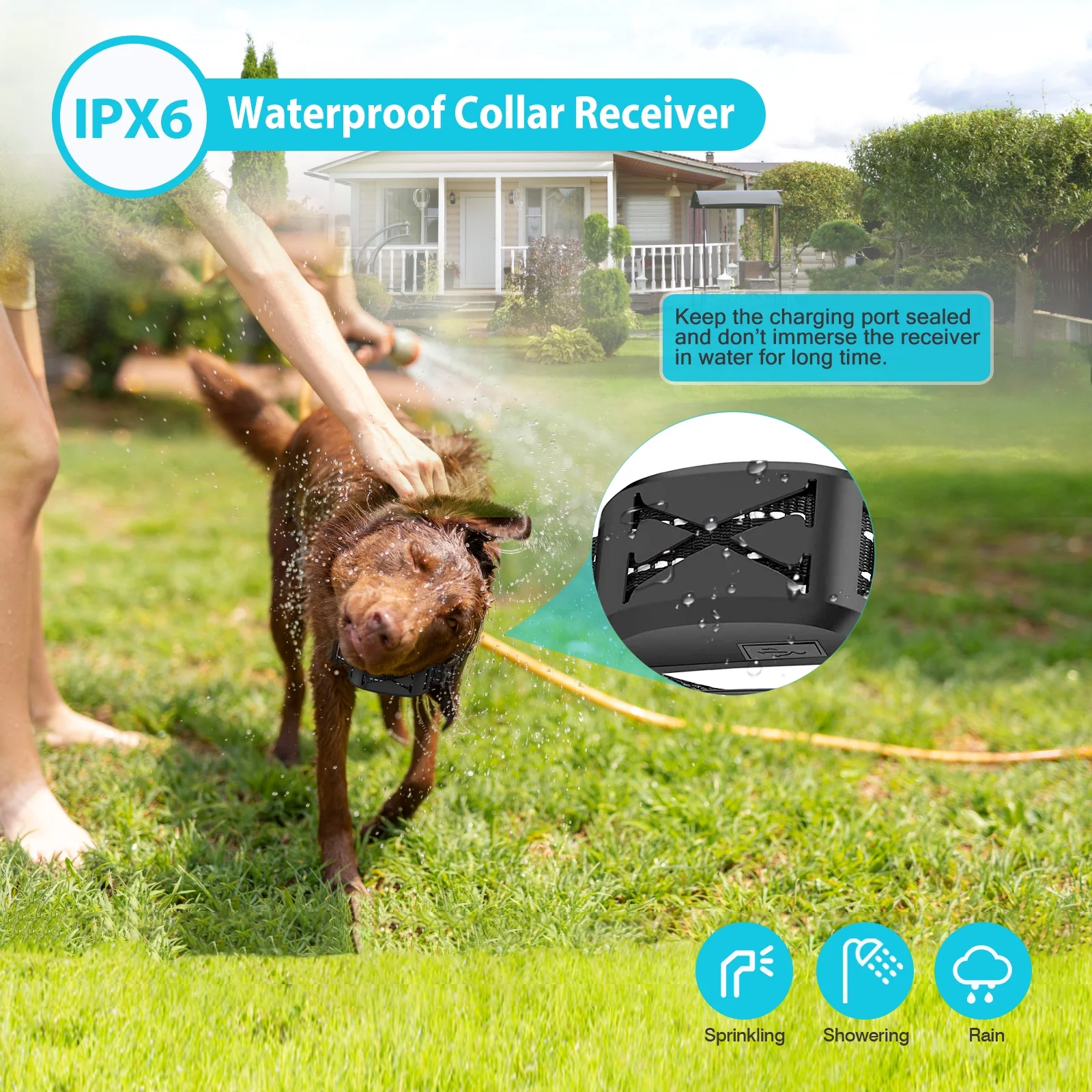 Wireless Dog Fence Collar System iMounTEK 2 In 1 Electric Pet Boundary Containment Rechargeable IPX6 Waterproof Support 20-850ft Suitable with 1 Receiver Collars for 15-120LBS Dogs Gold - Curated Treasures Market