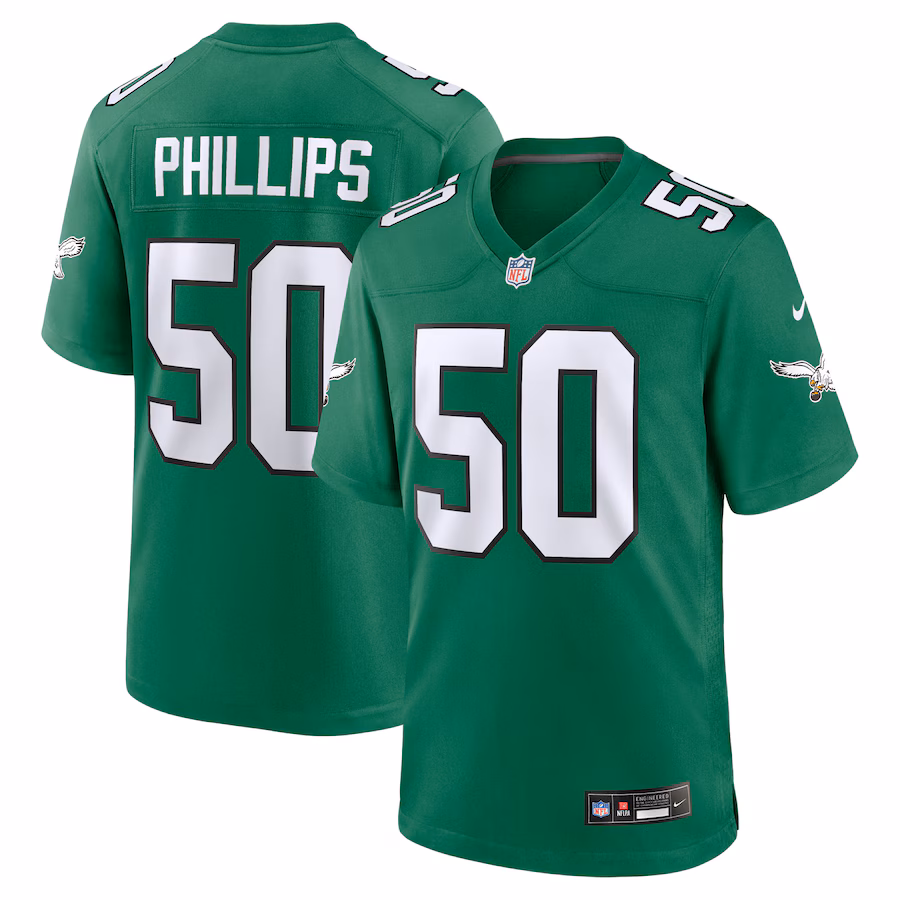Men's Philadelphia Eagles Jaelan Phillips Nike Kelly Green Alternate 2 Game Jersey