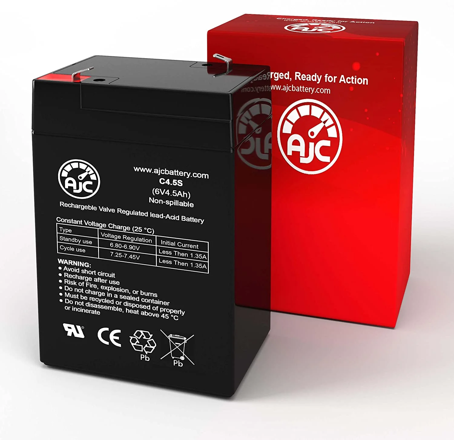 Power Patrol SLA0905 6V 4.5Ah Sealed Lead Acid Battery - This Is an AJC Brand Replacement