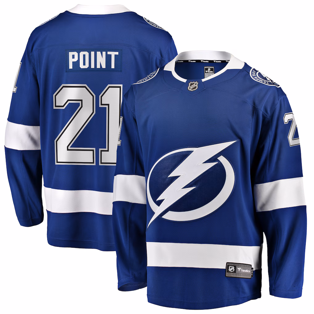 Men's Tampa Bay Lightning Brayden Point Fanatics Blue Breakaway Jersey