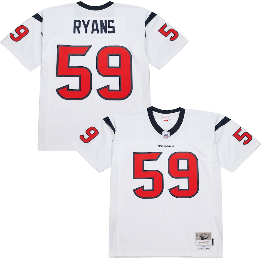 Men's Houston Texans DeMeco Ryans Mitchell & Ness White 2006 Legacy Replica Jersey