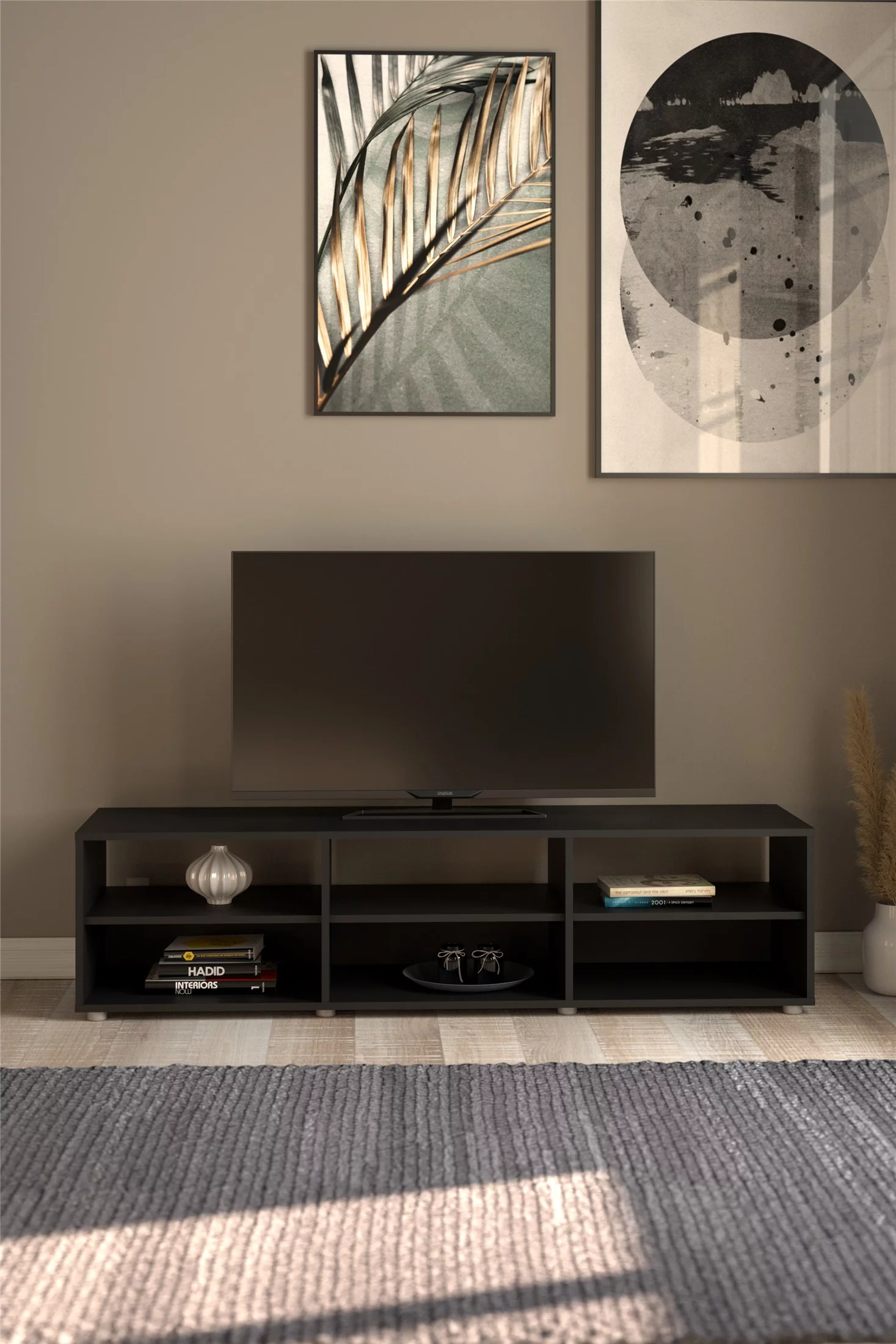 Media Collection  6 Shelf TV Stand, White