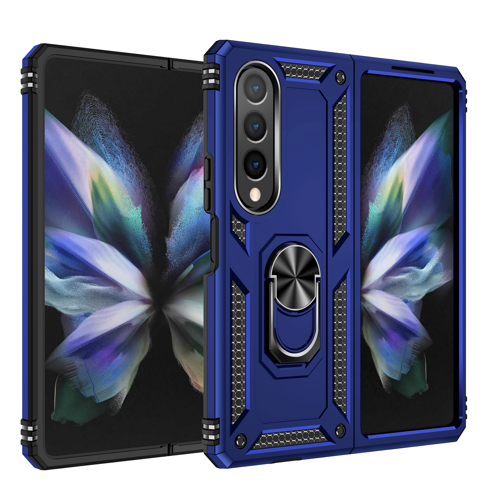 Dteck Case for Samsung Galaxy Z Fold 4 5G,Shockproof Rugged Kickstand Case Ring Holder Lighweight Cover for Galaxy Z Fold 4 (2022),Blue - Curated Treasures Market