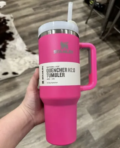 Stanley 40 oz Quencher H2.0 FlowState Stainless Steel Vacuum Insulated Tumbler -  Cosmo Pink Valentines Edition