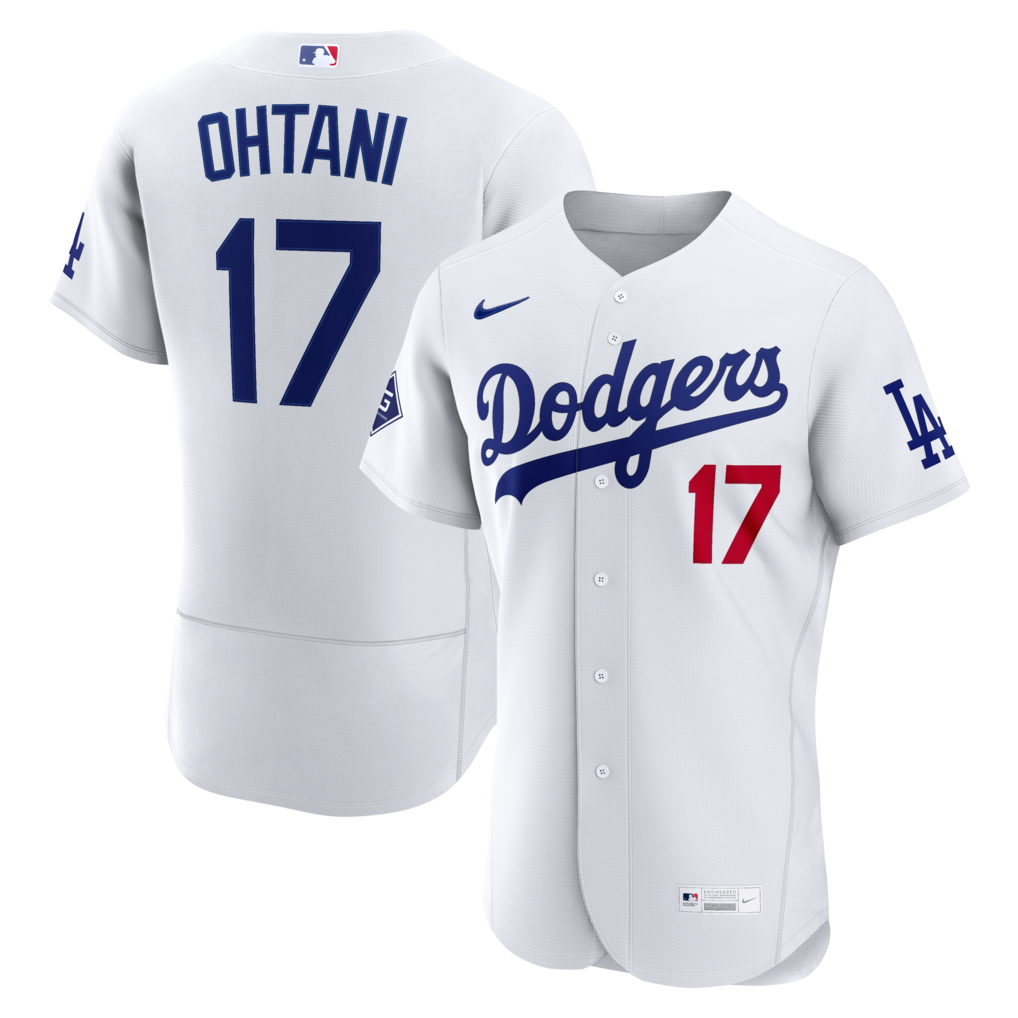 Men's Los Angeles Dodgers Shohei Ohtani Nike White Home Authentic Sponsor Patch Jersey