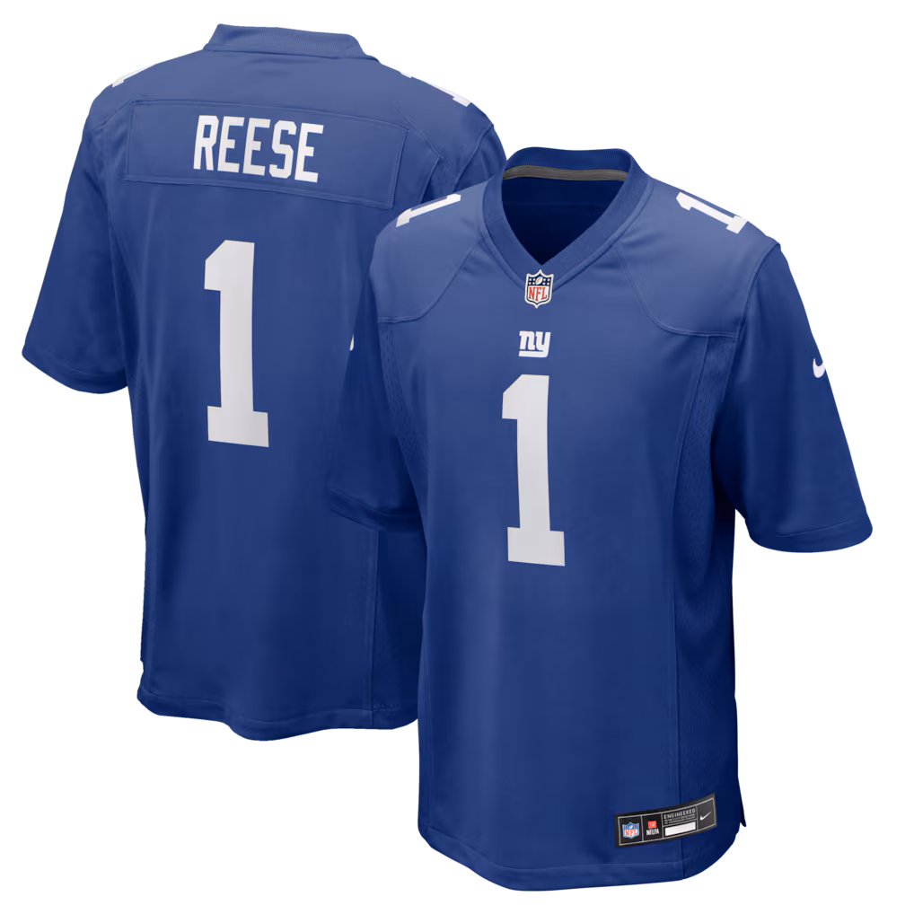 Men's New York Giants Arvell Reese Nike Royal 2026 NFL Draft First Round Pick No. 5 Team Jersey